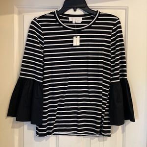 NWT $58 Anthropologie Adele Bell Sleeved Top XS